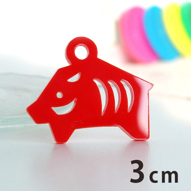 アクリルチャーム 干支飾り いのしし 3cm 厚さ2mm 選べる豊富なカラー アンシャンテラボ / 猪 亥 イノシシ 干支 十二支 お正月 縁起物 和風 和柄 飾り アクセサリーパーツ ピアス イヤリング キーホルダー ハンドメイド材料 レジン資材 【ゆうパケット対応】