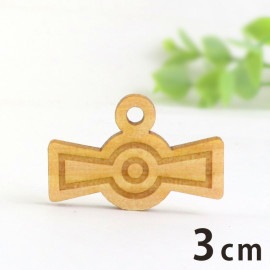 木製チャーム 双方中円墳 3cm 厚さ3mm アンシャンテラボ / 土偶 歴史 日本の古代 縄文時代 縄文グッズ 考古学 埴輪 古墳   アクセサリーパーツ ピアス イヤリング ウッドチャーム ラッピ