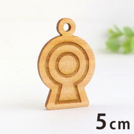 木製チャーム 帆立貝形墳 5cm 厚さ3mm アンシャンテラボ / 土偶 歴史 日本の古代 縄文時代 縄文グッズ 考古学 埴輪 古墳   アクセサリーパーツ ピアス イヤリング ウッドチャーム ラッピ