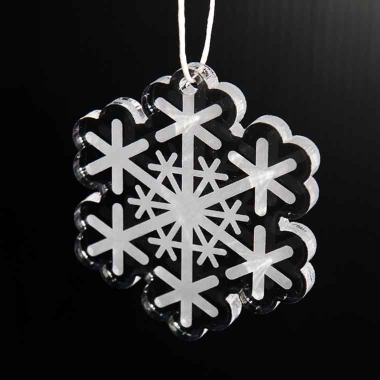 クリスマスオーナメント 結晶 アクリル製 5mm厚 アンシャンテラボ / 紐付き Xmas 飾り 装飾 ツリー飾り デコレーション  【無料ギフトボックス付】【ゆうパケット対応】