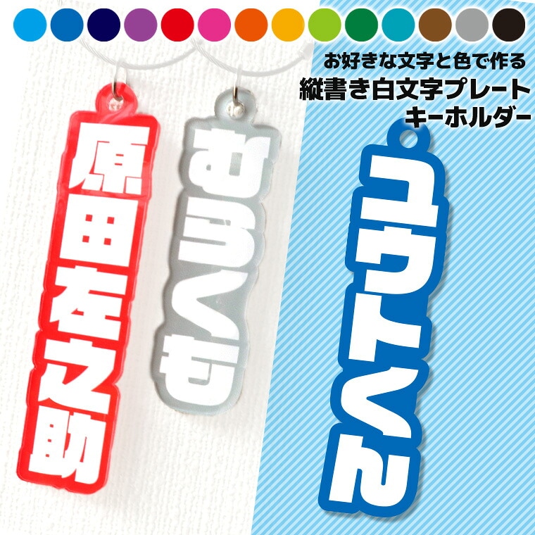 ◆たて書き◆白文字 プレートキーホルダー アクリル製 アンシャンテラボ / ネムボ ネームボード 名入れキーホルダー 卒業 卒部 卒団 引退 記念品 文字入れ 部活 クラブ サークル 推し活 推しカプ 推し色 文字入れ 名前入り 色が選べる【ゆうパケット対応】