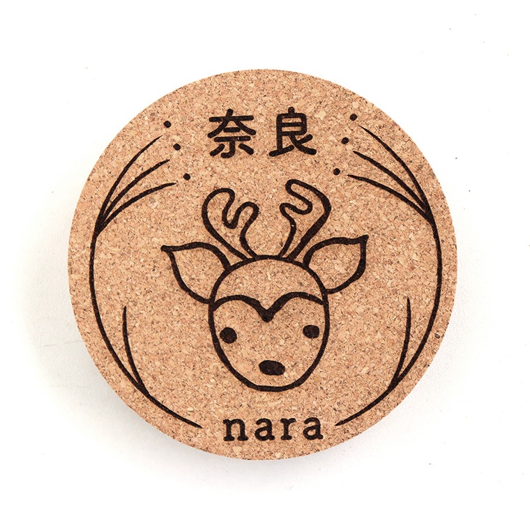 丸コースター 鹿正面 コルク製 奈良のおみやげ アンシャンテラボ