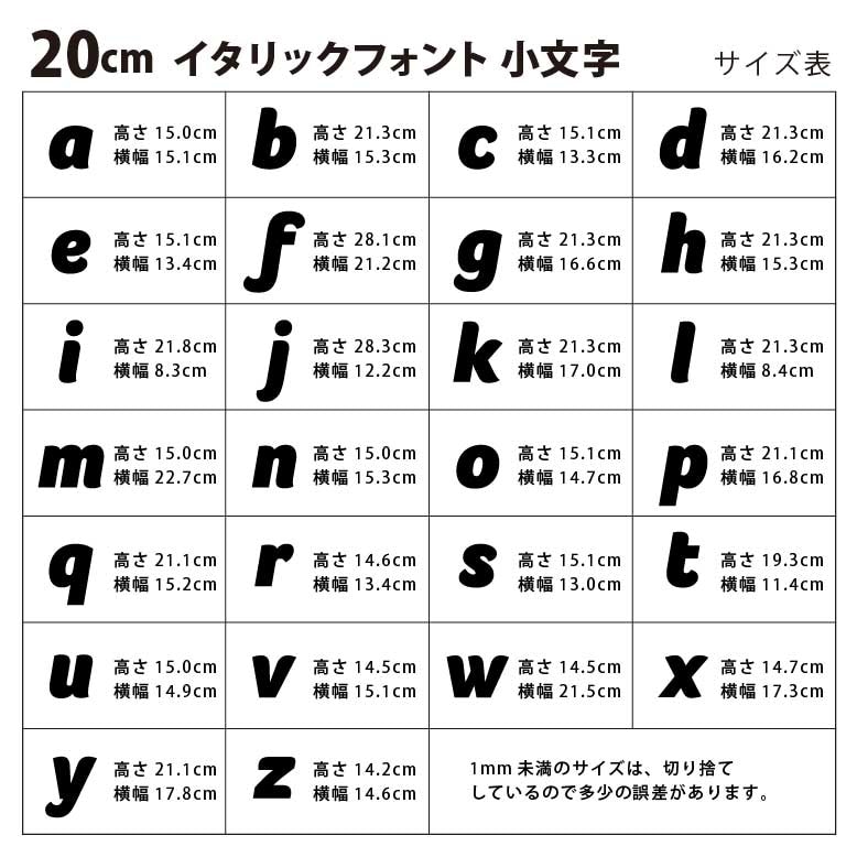 アクリル製 蛍光 切り抜き文字 アルファベット小文字 20cm アン