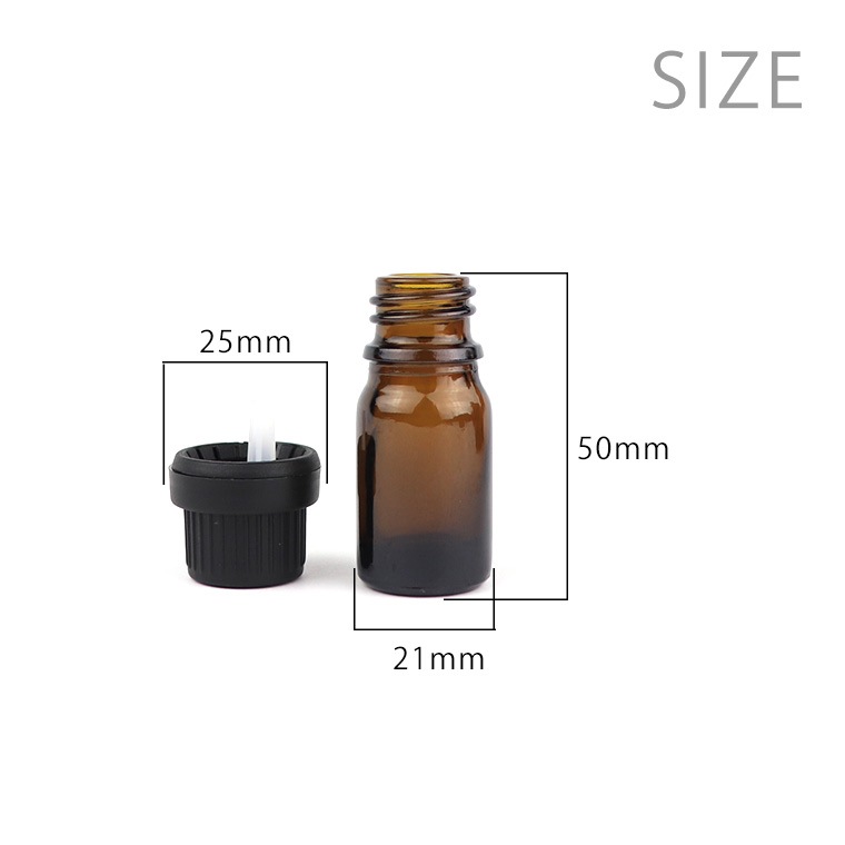 5ml 10本セット 遮光瓶 茶色 ドロッパー付 21mm×50mm Φ10.5mm / 遮光