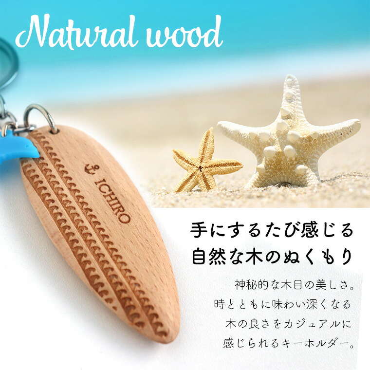 サーフボードキーホルダー（B）選べるアクリルチャーム付き アン