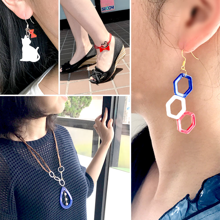 アクリルチャーム メガネ オーバル型 2cm 厚さ2mm 選べる豊富なカラー