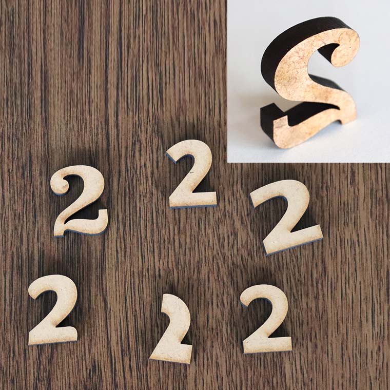 木製 MDF 切り抜き文字 数字・記号 14cm アンシャンテラボ