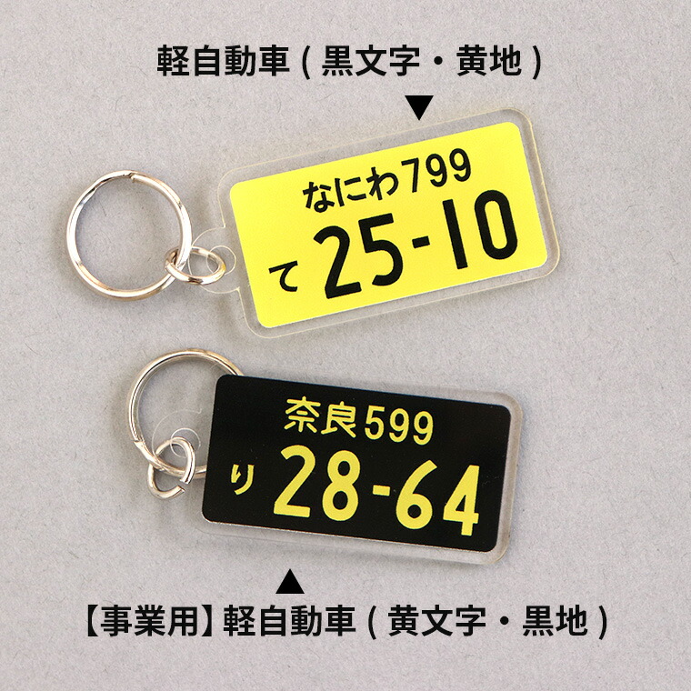 発色鮮やか!軽い!つけやすい!ナンバープレートキーホルダー