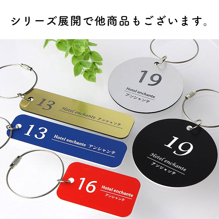 ルームキーホルダー 四角 6.5cm×4cm 厚さ1.5mm 選べるカラー アン