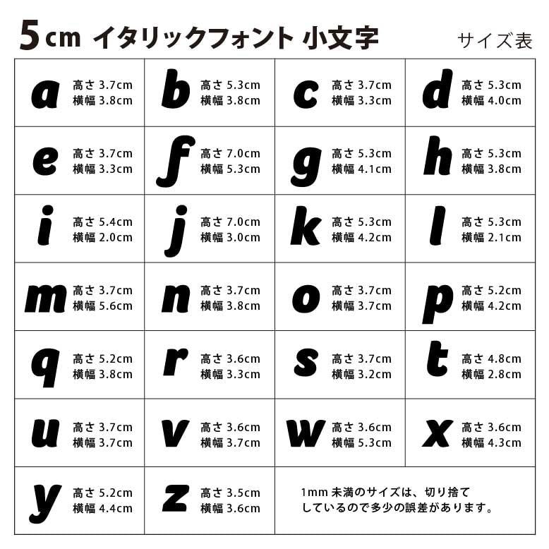 アクリル製 ミラー シルバー 切り抜き文字 アルファベット小文字 5cm