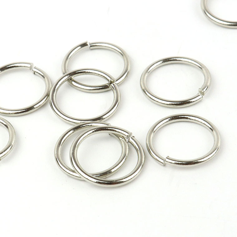 100個セット 外径12mm 線径1.2mm 丸カン ニッケル / シルバーカラー