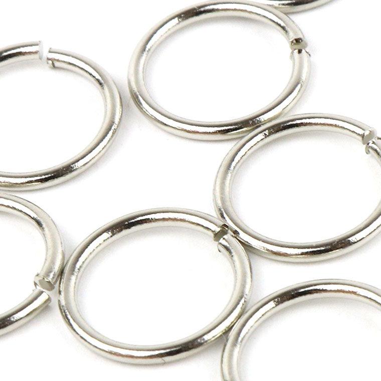 100個セット 外径12mm 線径1.2mm 丸カン ニッケル / シルバー