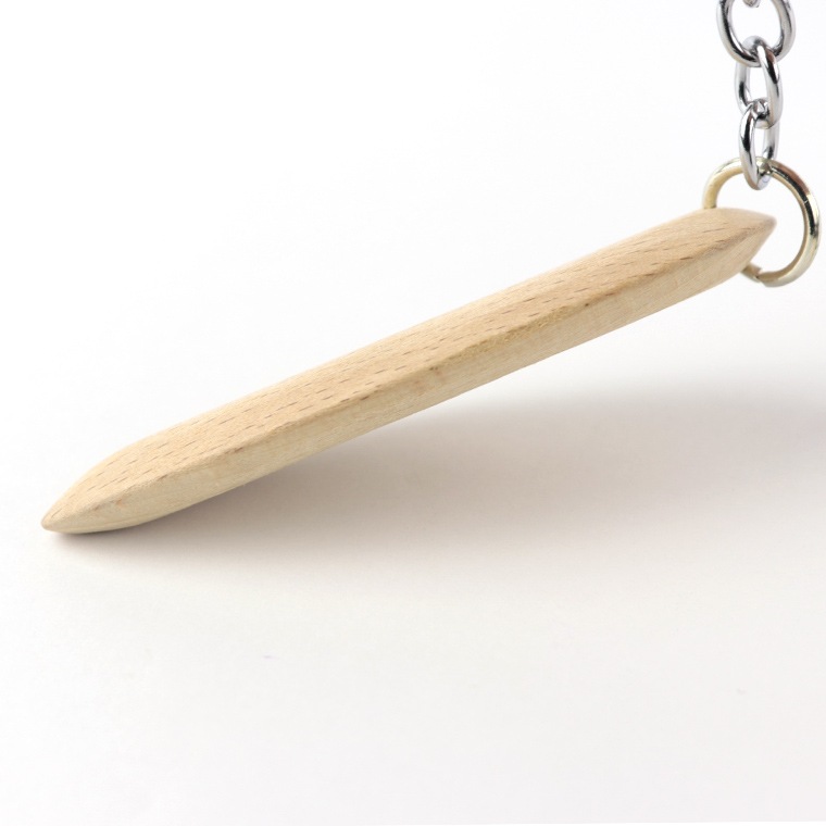 木製(ブナ)　ウッドキーホルダー　パーツ 1個入 134mm×30mm ナチュラルウッドキーホルダー / 木製 素材 ウッド