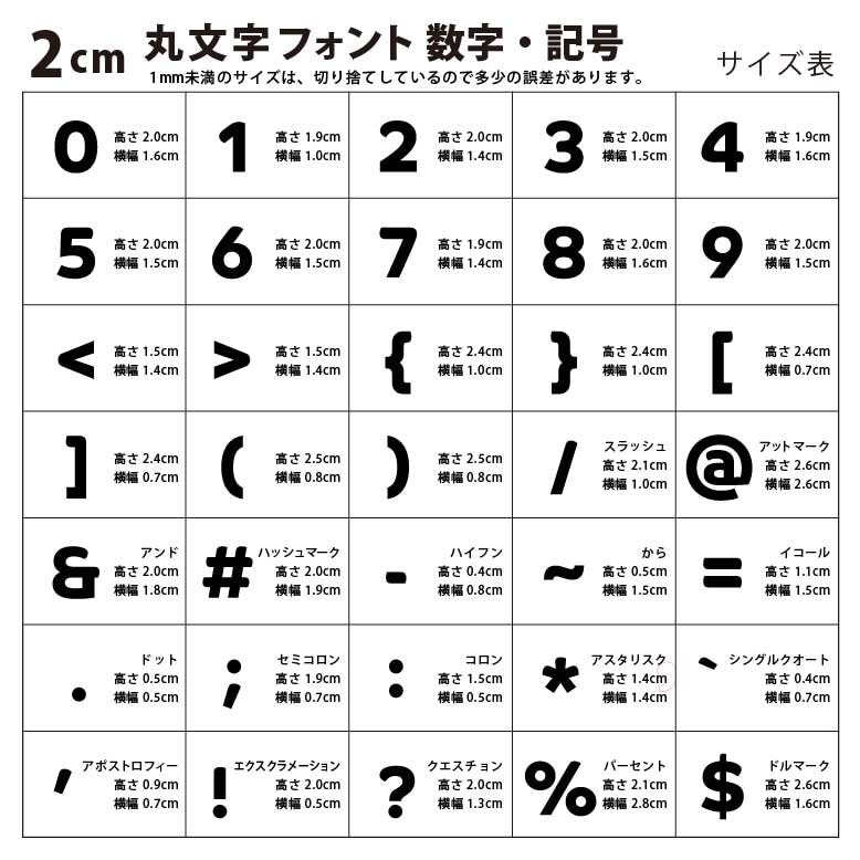 アクリル製 ミラー ゴールド 切り抜き文字 数字・記号 2cm 厚さ3mm