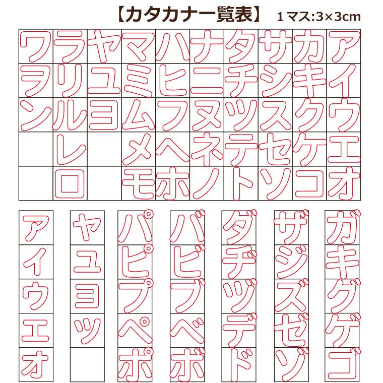 木製 切り抜き文字 カタカナ 3cm アンシャンテラボ / オリジナル商品