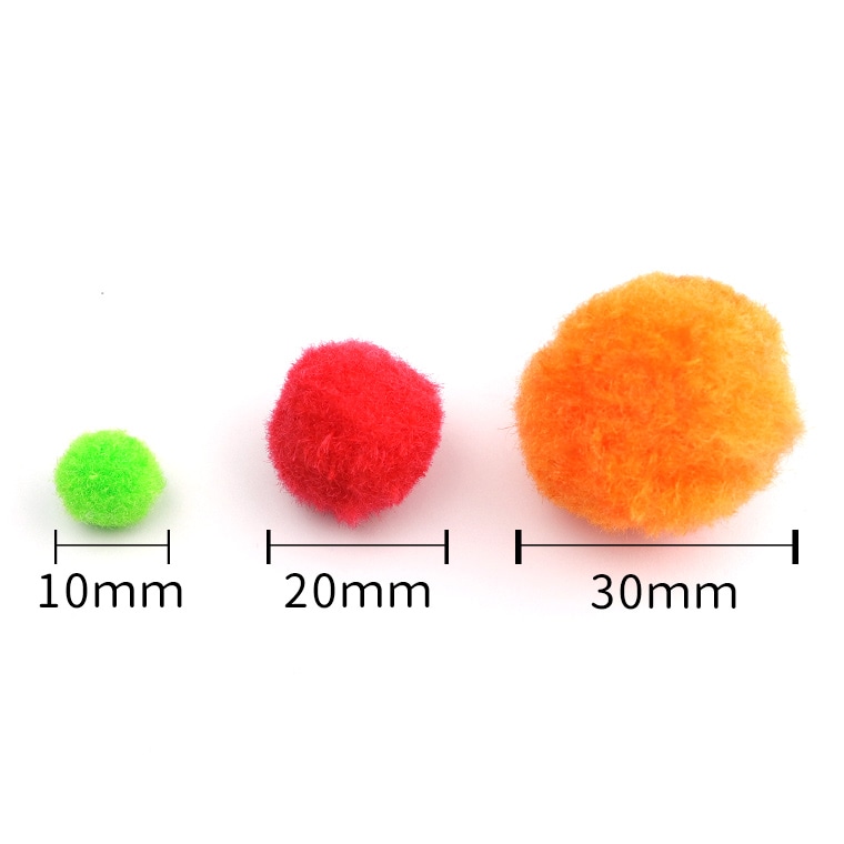約10mm アソート 1パック 化繊製 ポンポン ボンボン 穴無し / ぼんぼん