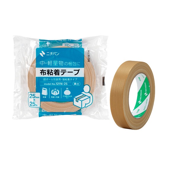 ニチバン 121N-25 布粘着テープ 25mmX25m 1箱 60巻入 | 包装用テープ