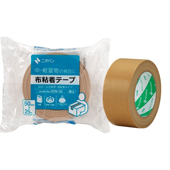 ニチバン 121N-50 布粘着テープ 50mmX25m 1箱 30巻入 | 包装用テープ