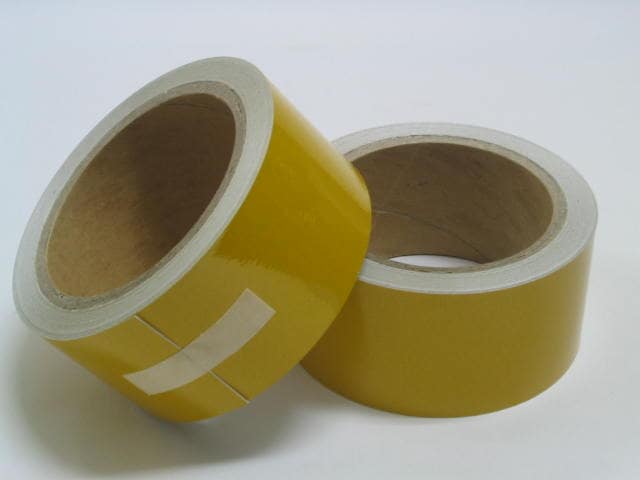 反射テープ 一般タイプ 封入レンズ型 50mmX11m巻 黄色・イエロー