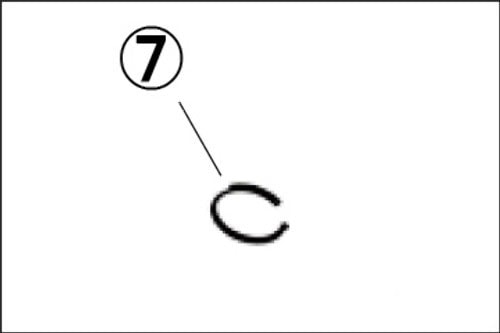  7.CLIP, PISTON PIN, 13MM ピストンピンクリップ,13MM [GROM グロム ボアアップキット(ED12100K26A01）：補修部品]