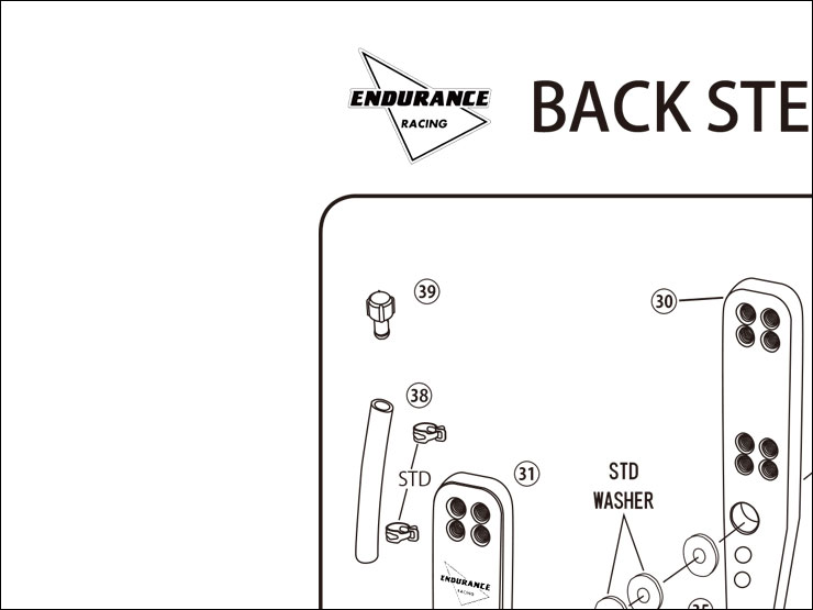 【レース専用】 39.PLUG BREATHER TUBE[バックステップキット(EF650K26J1)：補修部品]