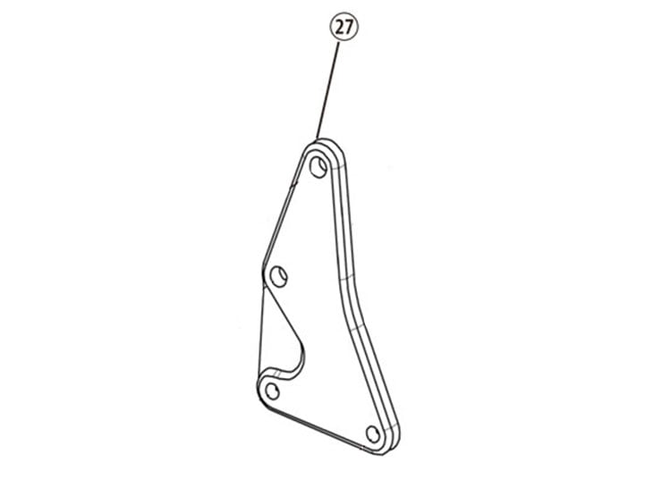 【レース専用】 27.HEEL STOPPER PLATE RH[バックステップキット(EF650K26J1)：補修部品]