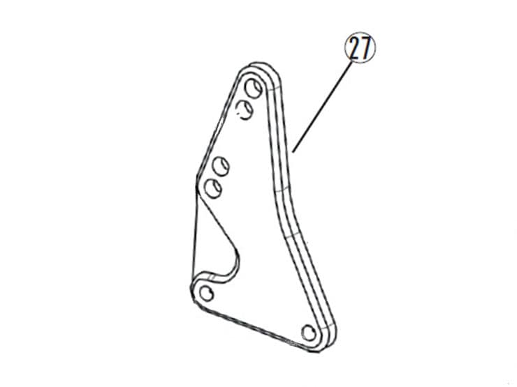 【レース専用】 27.HEEL STOPPER PLATE RH [4ポジションバックステップキット(EC09650KYJRA12）：補修部品]