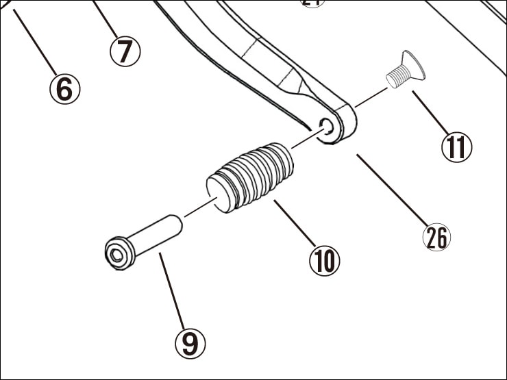 【レース専用】 10.PEDAL PIN RUBBER [バックステップキット：補修部品]