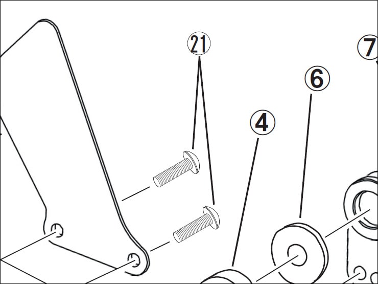【レース専用】 21.BUTTON BOLT M6×12 [4ポジションバックステップキット：補修部品]