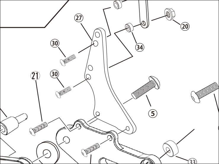 【レース専用】 27.HEEL STOPPER RH [バックステップキット(EH650K64R1)：補修部品]