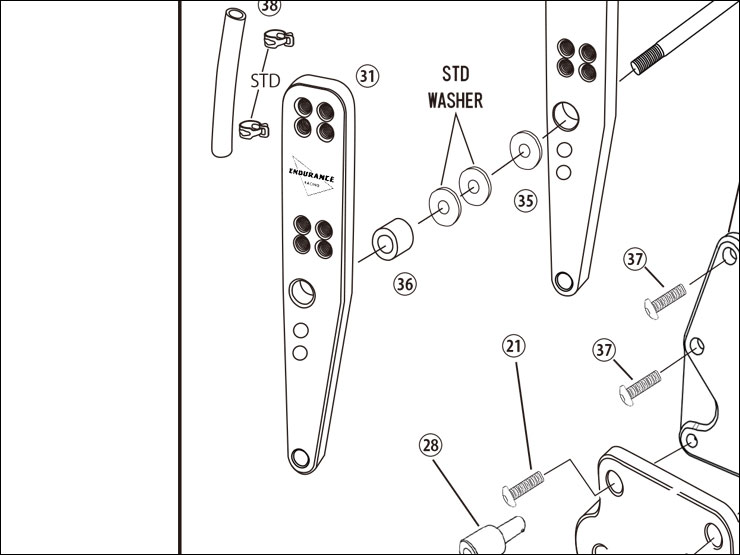【レース専用】 31.PLATE RH STEP BASE[バックステップキット(EF650K26J1)：補修部品]