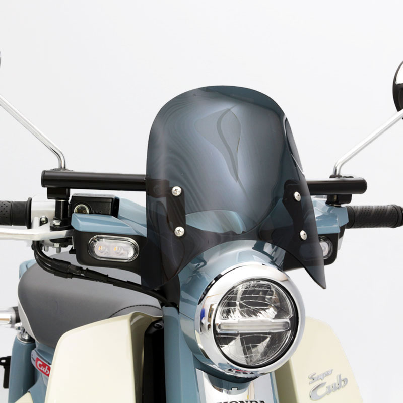 スーパーカブC125 JA58 JA48 メーターバイザーセット(スモーク)＋取り付けキット