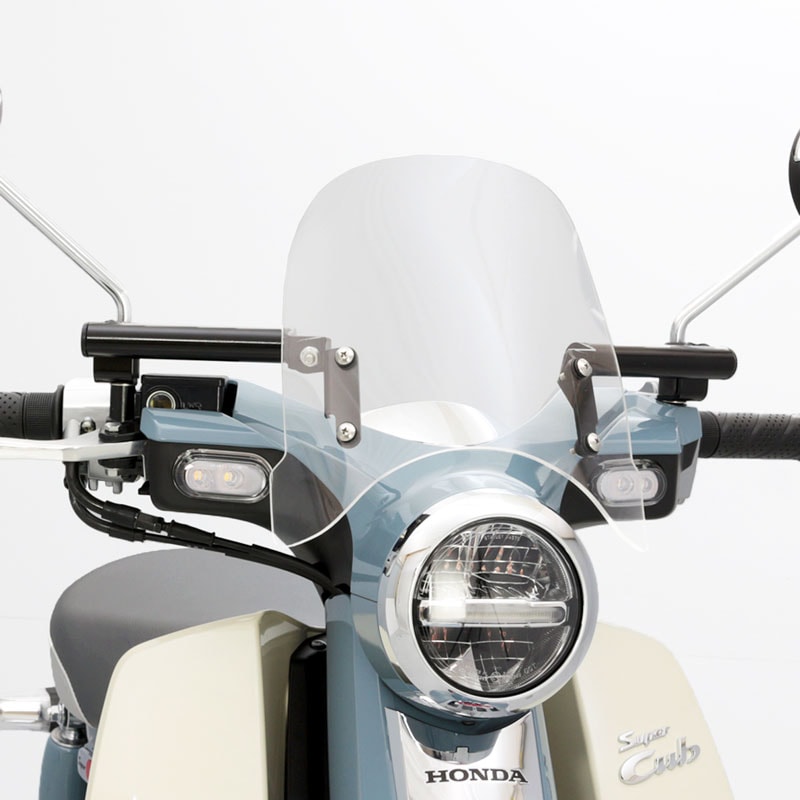 スーパーカブC125 JA58 JA48 メーターバイザーセット(クリア)＋取り付けキット