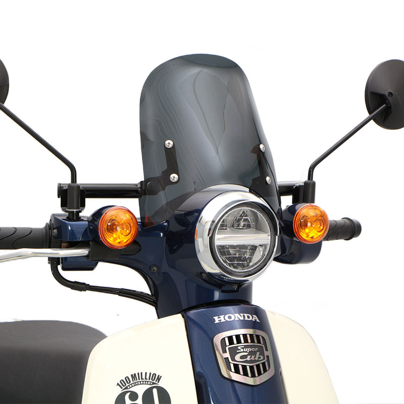 スーパーカブ110 JA44 スーパーカブ50 AA09 メーターバイザーセット(スモーク)＋取り付けキット