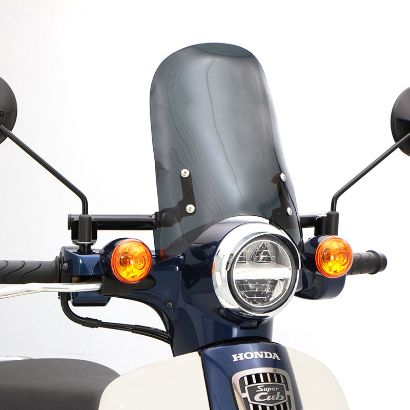 スーパーカブ110 JA44 スーパーカブ50 AA09 メーターバイザーロングセット(スモーク)＋取り付けキット