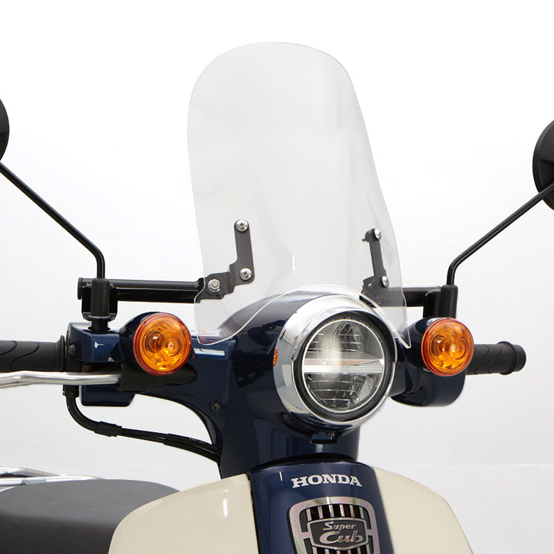 スーパーカブ110 JA44 スーパーカブ50 AA09 メーターバイザーロングセット(クリア)＋取り付けキット
