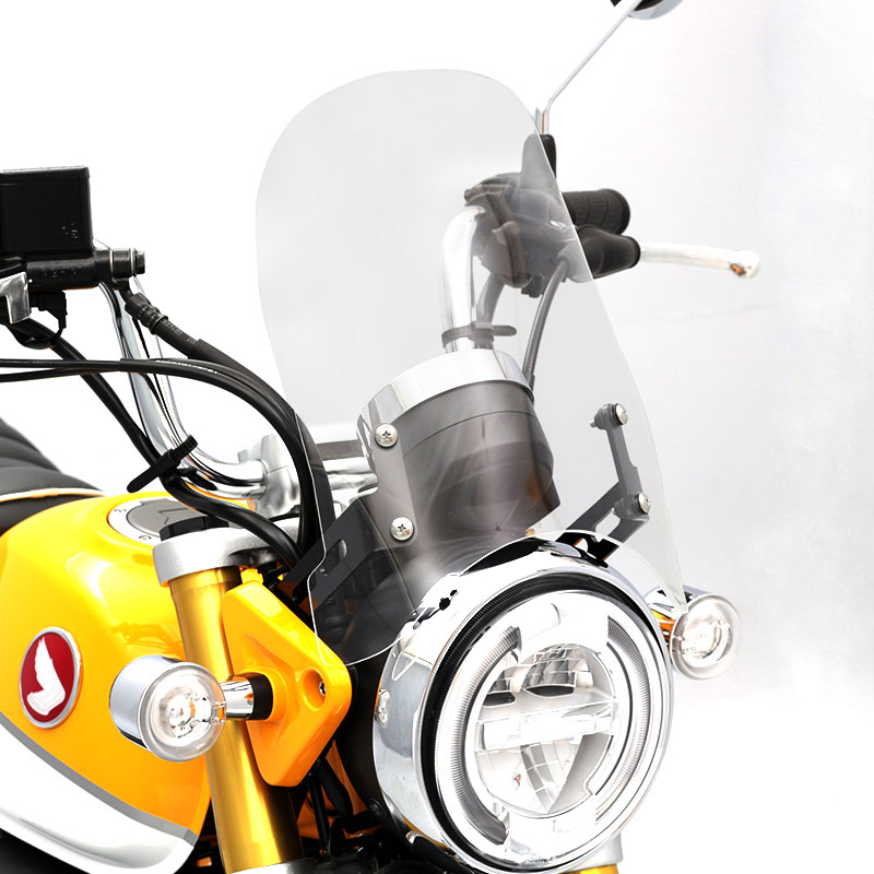 ダックス125 JB04 モンキー125 JB03 JB02 メーターバイザーロングセット(クリア)＋取り付けキット