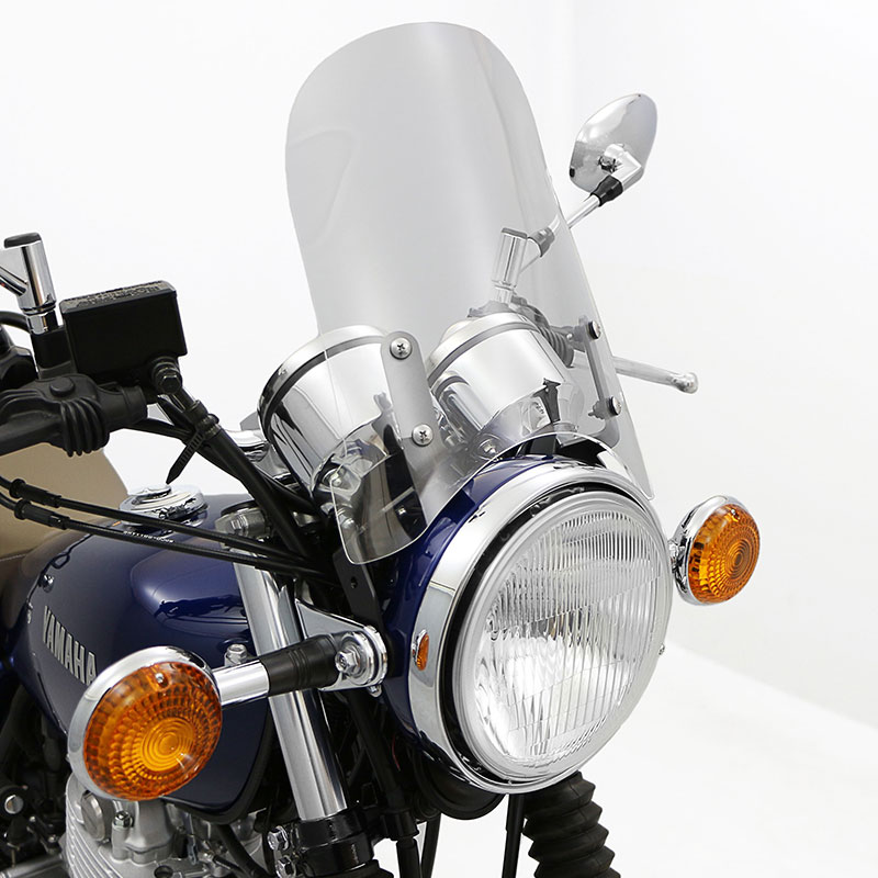 SR400 RH03J RH16J メーターバイザーロングセット(クリア)＋取り付けキット