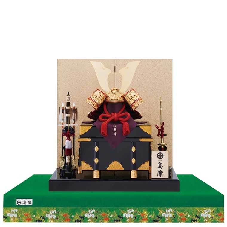 暁山作  雛匠東玉の五月人形兜飾り 25号  竹に雀  刀付き  兜 & 毛せん 暁山作 雛匠東玉の五月人形兜飾り 25号 竹