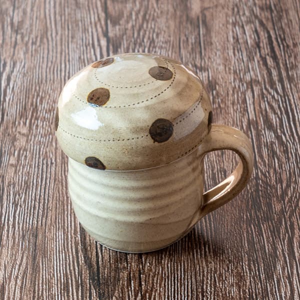 小石原焼 ヤママル窯 きのこカップ 小(茶)