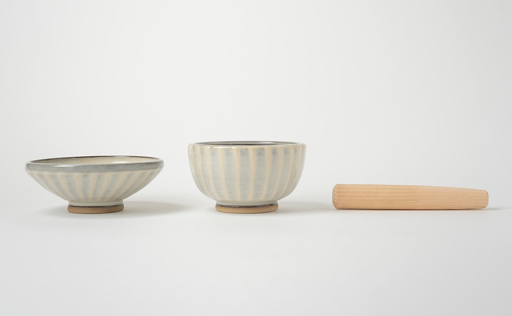 小石原焼 マルダイ窯 離乳食セット（刷毛目）