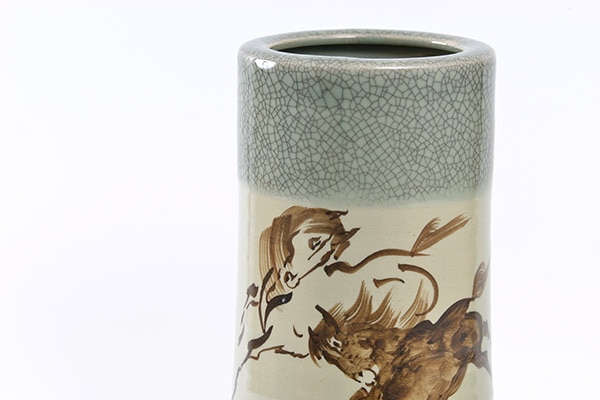 大堀相馬焼 松永窯 寸胴花瓶