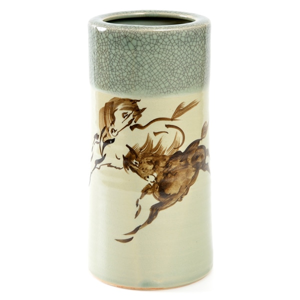 大堀相馬焼 松永窯 寸胴花瓶