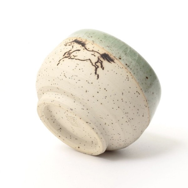 大堀相馬焼 松永窯 砂鉄ぐい呑み(グリーン)