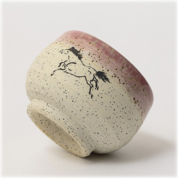 大堀相馬焼 松永窯 砂鉄ぐい呑み(ピンク)