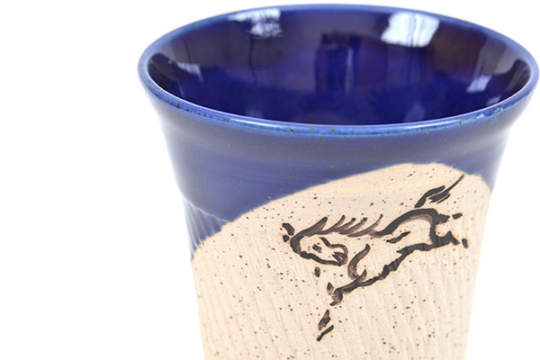 大堀相馬焼 松永窯 大タンブラー(コバルトブルー)