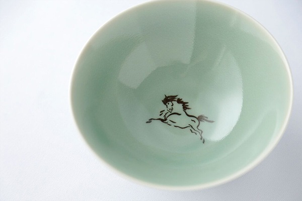 大堀相馬焼 松永窯 飯碗 青磁色(大)