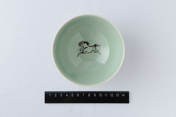 大堀相馬焼 松永窯 飯碗 青磁色(小)