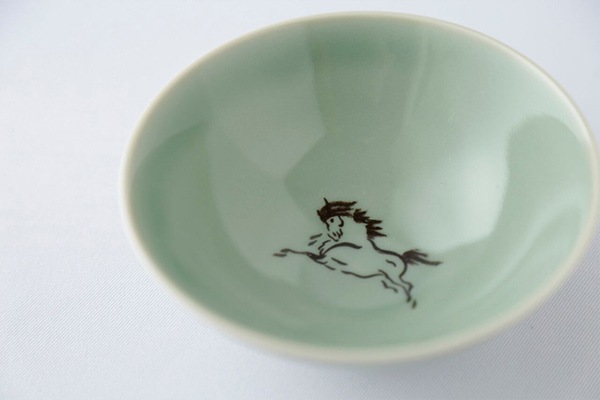 大堀相馬焼 松永窯 飯碗 青磁色(小)