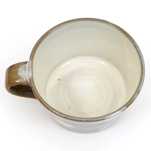 小石原焼 ヤママル窯 水玉スープカップ (白)